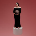 Vestido con Silueta ceñida en el torso con caída amplia hacia la falda; tejido de apariencia suave y ligeramente fluida, ideal para un look sofisticado y delicado color negro